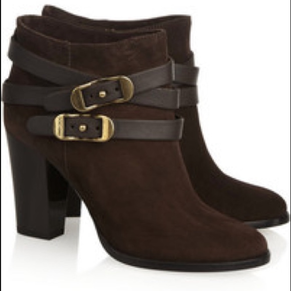 Jimmy Choo Melba Brown Suede Leather Ankle Bootie